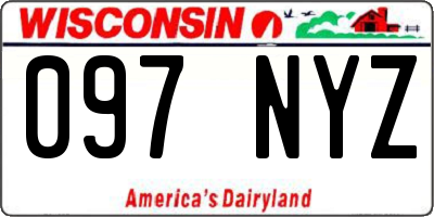 WI license plate 097NYZ