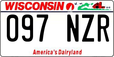WI license plate 097NZR