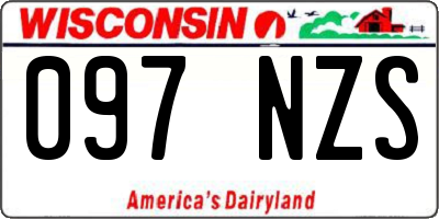 WI license plate 097NZS