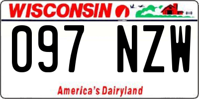WI license plate 097NZW