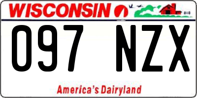 WI license plate 097NZX