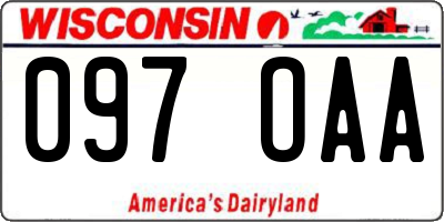 WI license plate 097OAA
