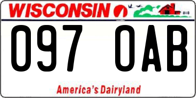 WI license plate 097OAB