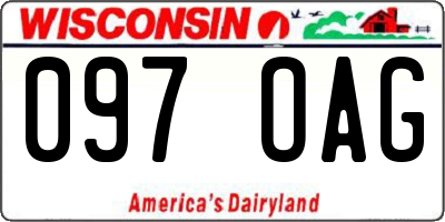 WI license plate 097OAG
