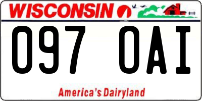 WI license plate 097OAI