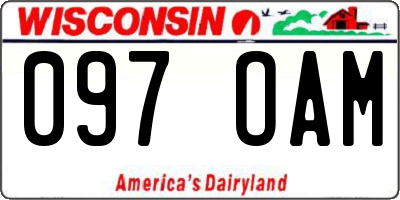 WI license plate 097OAM
