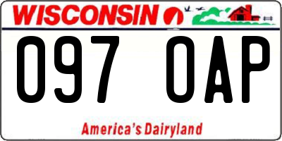 WI license plate 097OAP