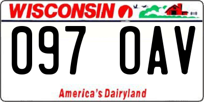 WI license plate 097OAV
