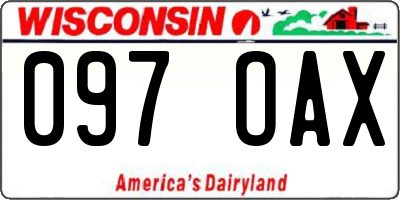 WI license plate 097OAX