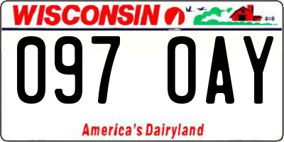 WI license plate 097OAY