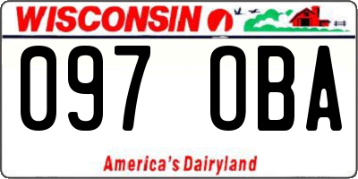WI license plate 097OBA