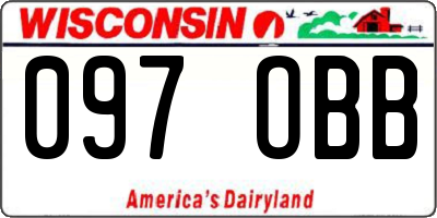 WI license plate 097OBB