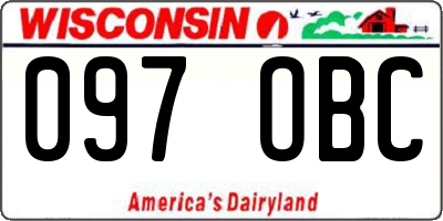 WI license plate 097OBC