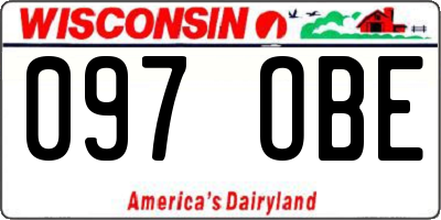 WI license plate 097OBE