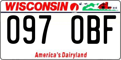 WI license plate 097OBF