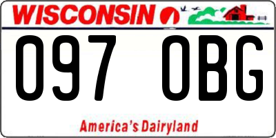 WI license plate 097OBG