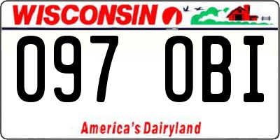 WI license plate 097OBI