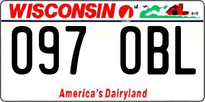 WI license plate 097OBL