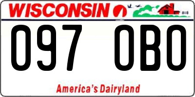 WI license plate 097OBO