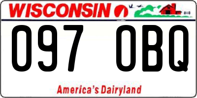 WI license plate 097OBQ