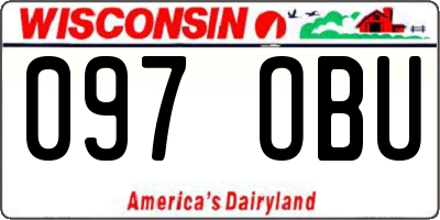 WI license plate 097OBU