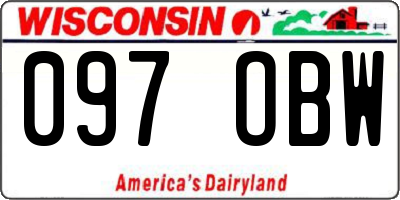 WI license plate 097OBW