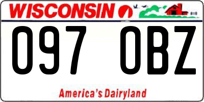 WI license plate 097OBZ