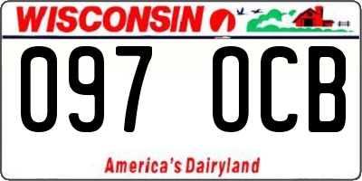 WI license plate 097OCB