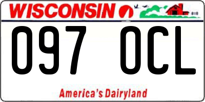WI license plate 097OCL
