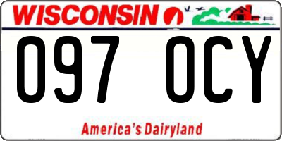 WI license plate 097OCY