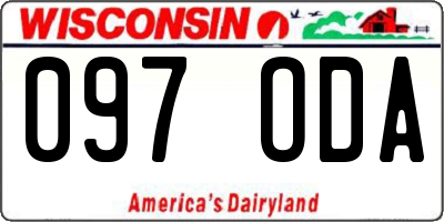 WI license plate 097ODA
