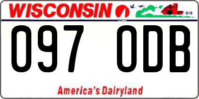WI license plate 097ODB