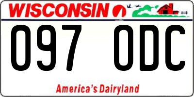 WI license plate 097ODC
