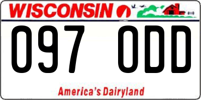 WI license plate 097ODD