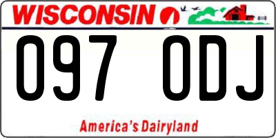 WI license plate 097ODJ