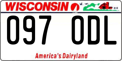 WI license plate 097ODL