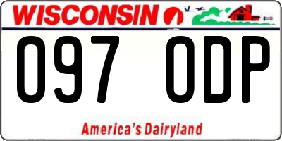 WI license plate 097ODP