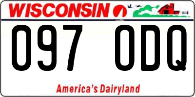 WI license plate 097ODQ