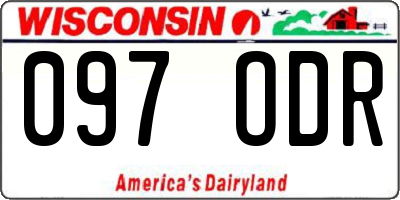 WI license plate 097ODR