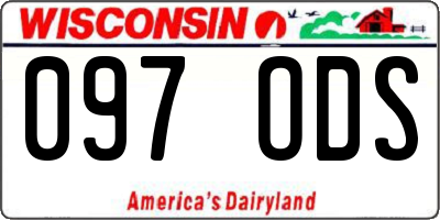 WI license plate 097ODS