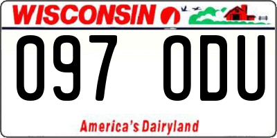 WI license plate 097ODU
