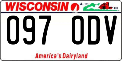 WI license plate 097ODV