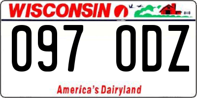 WI license plate 097ODZ