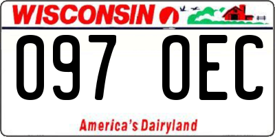 WI license plate 097OEC