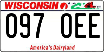 WI license plate 097OEE