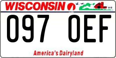 WI license plate 097OEF