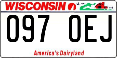 WI license plate 097OEJ
