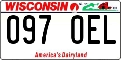 WI license plate 097OEL