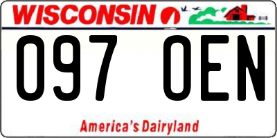 WI license plate 097OEN