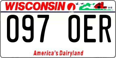 WI license plate 097OER